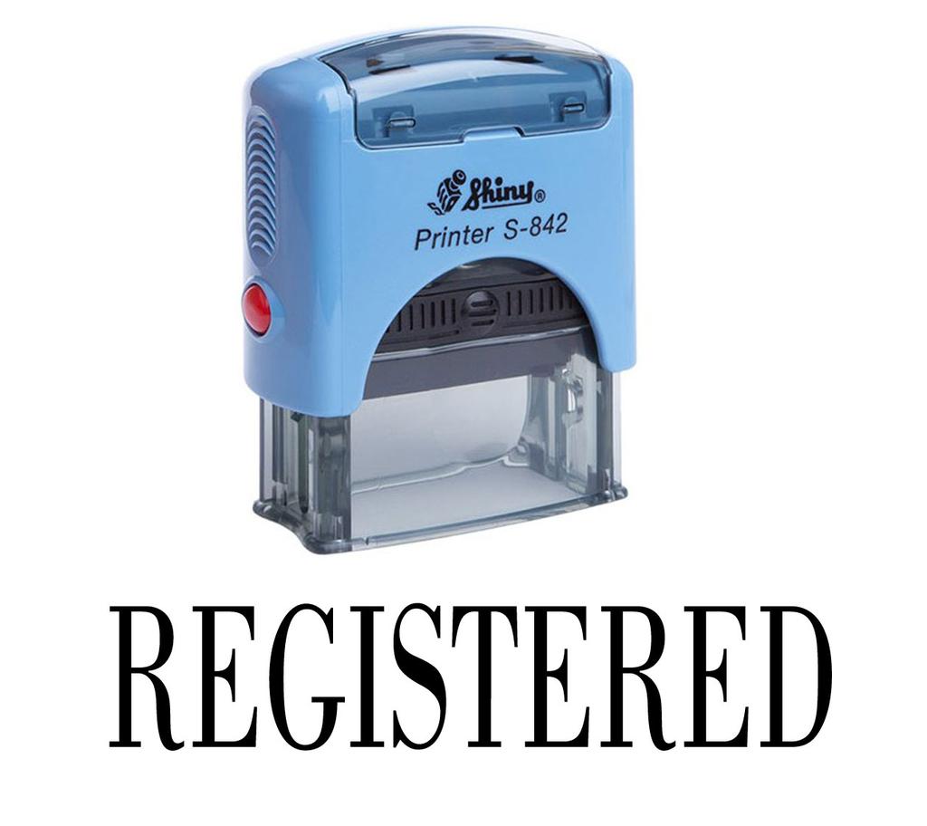REGISTERED Self Inking Rubber Stamp Office Stationary Custom Shiny Stamp