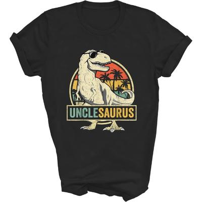 Onclesaurus T Rex Dinosaure Oncle Saurus Chemise Unie Assortie Famille Cadeau Hommes Femmes T-Shirt (Noir;M)