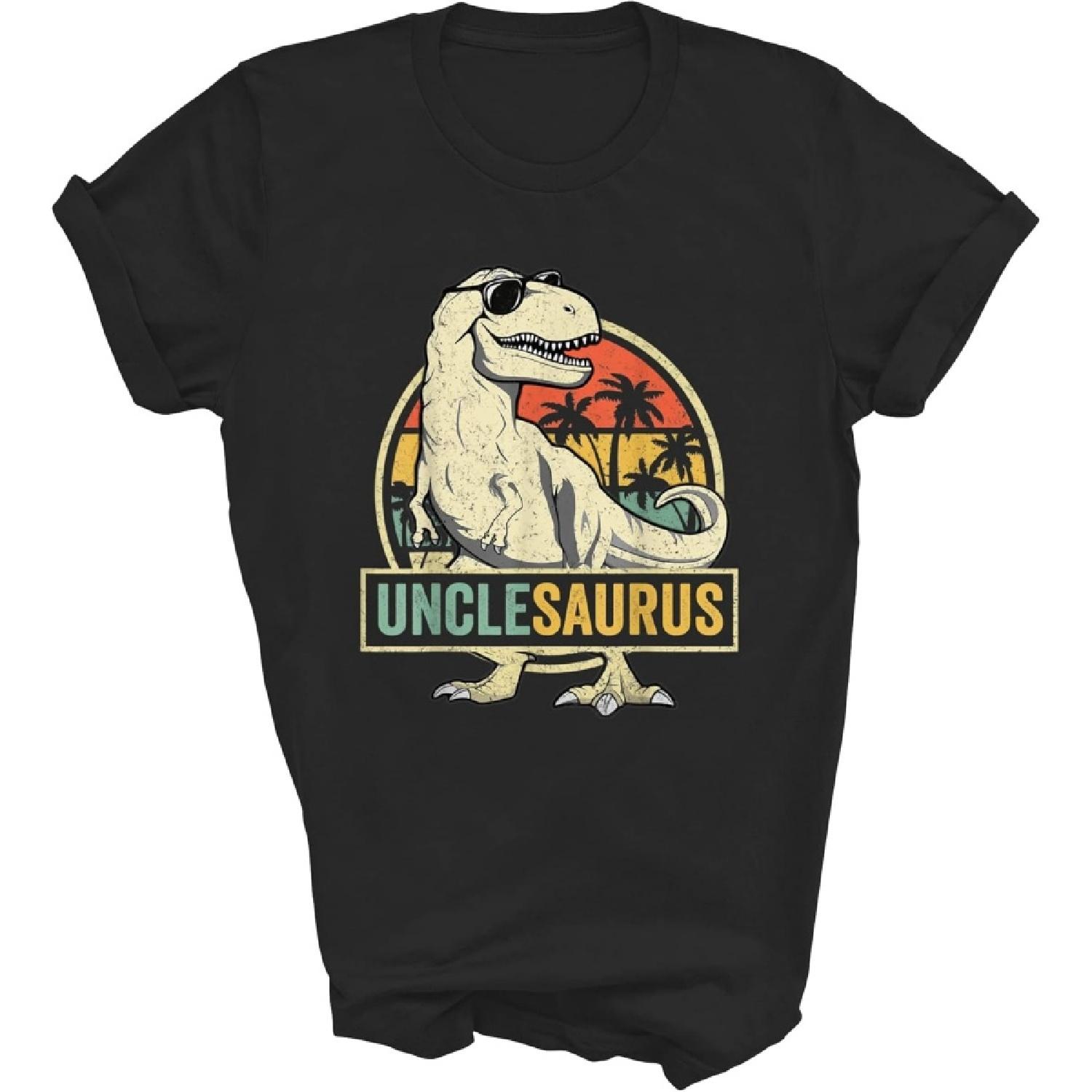 Дядя-завр Тираннозавр Динозавр Дядя-завр Семейная парная унисекс футболка Подарок Мужчины Женщины Футболка (черный;M) XXXXXL разноцветный