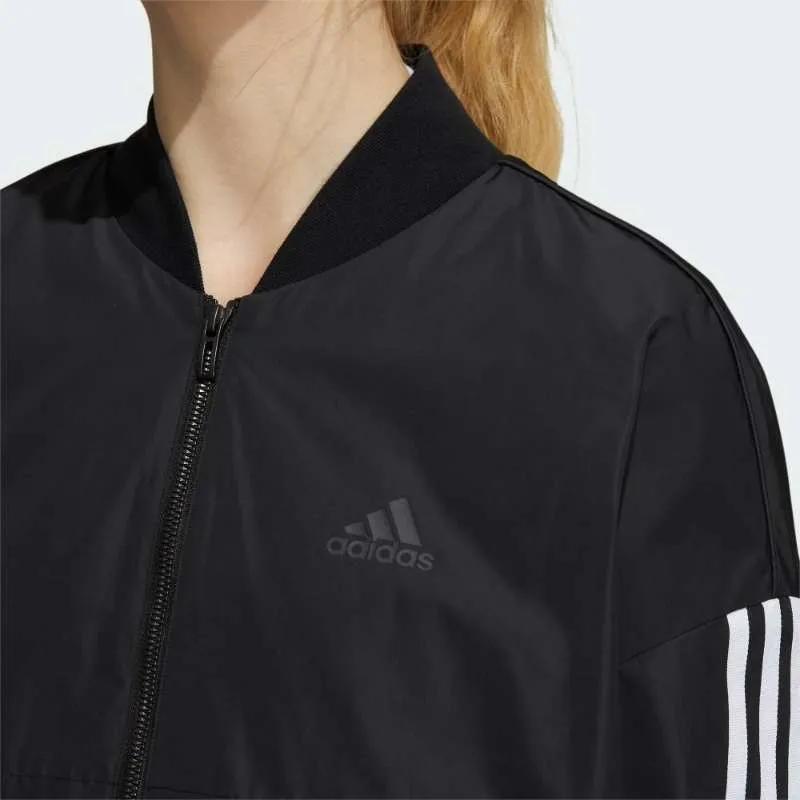 Adidas Fi W Bomber Casual Sportowa Oddychająca Tkana Kurtka Damska Kurtka Czarna H09767