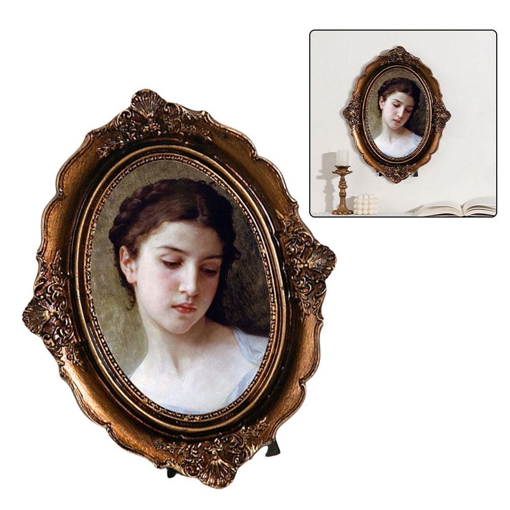 For Anniversaries European Style Frame Oval Photo Frame Vintage Interior Design Elegant Frame Versatile Display
