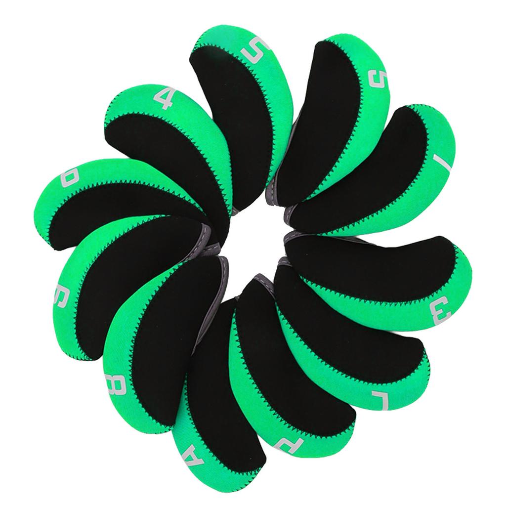 11PCS Golf Club Head Covers Neoprene Numbered Golf Club Head Protector for Outdoor Courts Green
