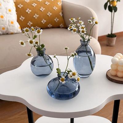 3 teile/satz Licht Luxus Glas Kleine Vase Klar Bunte Desktop Ornamente Vasen Frische Chic Blume Anordnung Container Home Decor