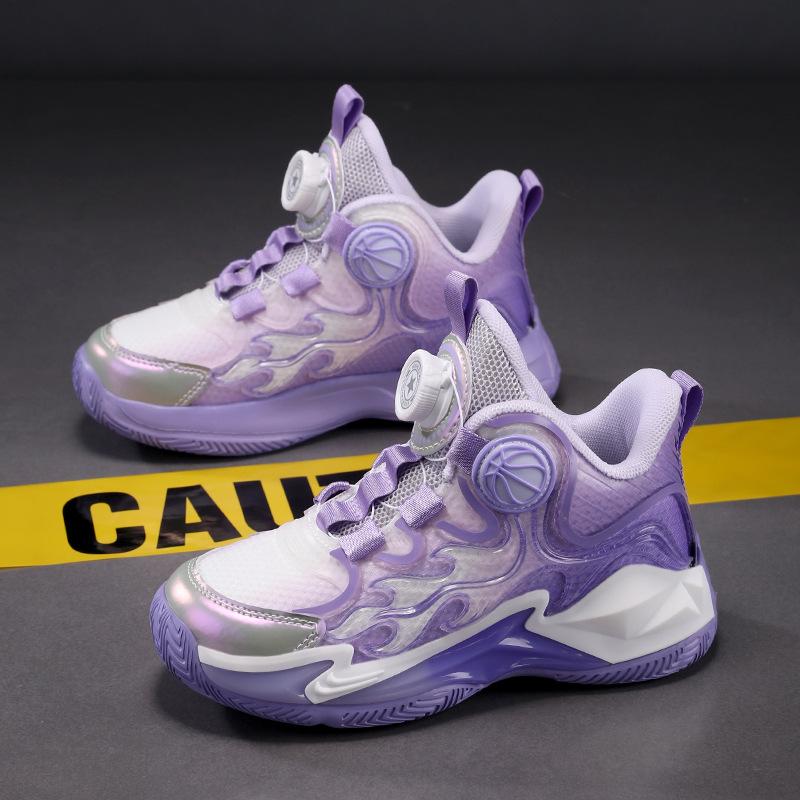 Boys and girls sneakers summer breathable mesh children's basketball shoes medium and older children's actual combat wear-resistant shock absorption