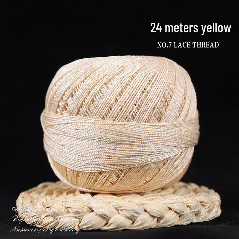No. 7 Soft Silk Lace Yarn - Hand-Knitted, Strong Twist for Summer and Short Sleeves
