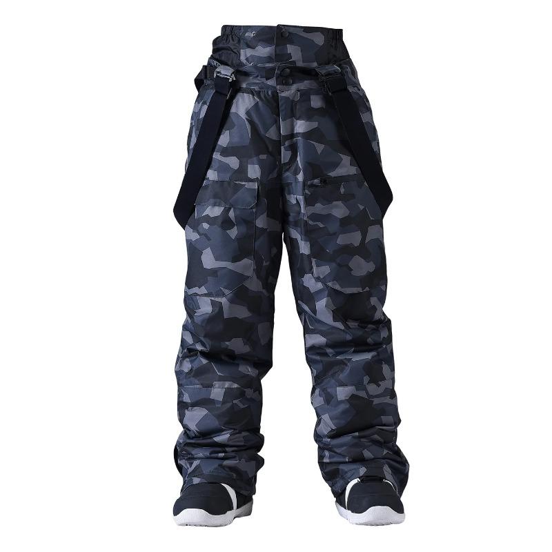 Men Women Snowboarding Pants Suspenders Ski Pants Windproof Waterproof Warm Couple Snow Trousers Waist Protection