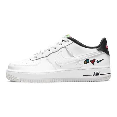 Air Force 1 07 LV8 3 GS Peace Love Scarpe da Ginnastica Bambino Bianco Rosso Università Oro Università DM8154-100