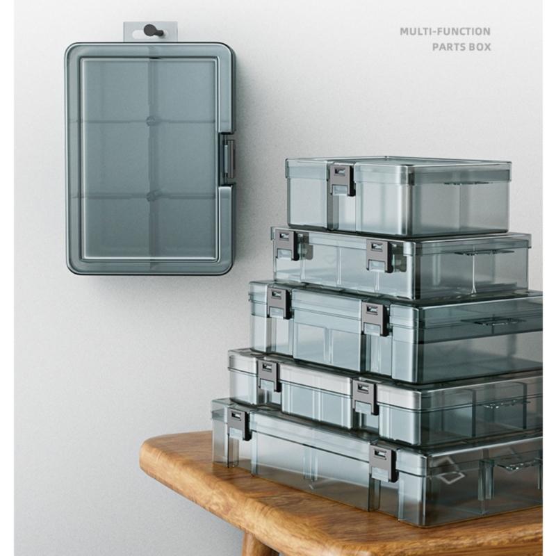 Heavy Duty Plastic Storage Box Container Case With Removable Dividers For Small Tool Bolts Screws And Parts Organization