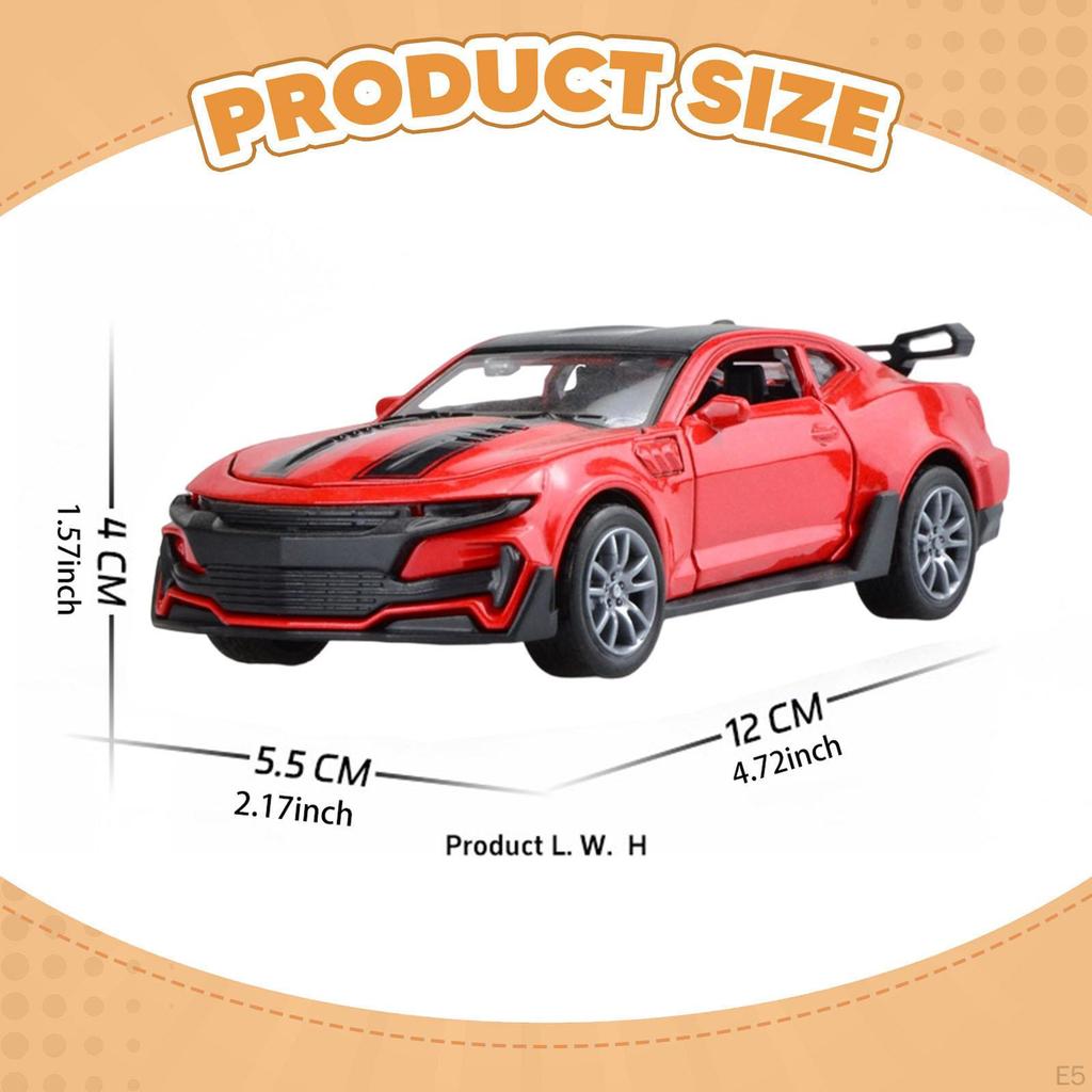 1/36 Diecast Model Car Ornament 4 Opening Doors Small with Pullback Action Display Toy for