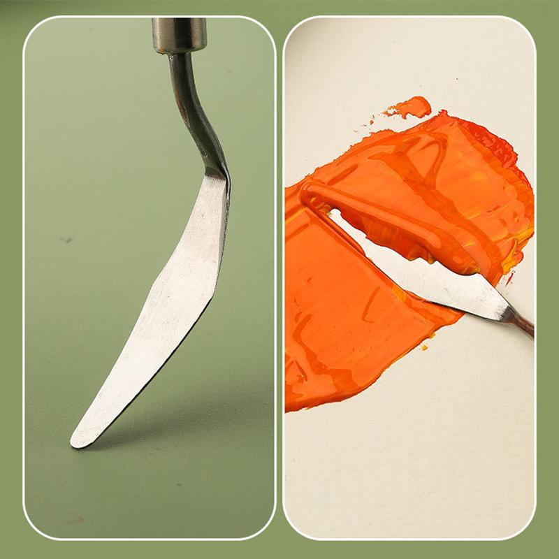 7 ks/Sada nerezových špachtlí na olejomalbu Umělecké nástroje Špachtle Paletový nůž Míchací nůž na olejomalbu Stěrka Umělecké nástroje