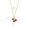 Fashion Zircon Cherry Pendant Titanium Steel Necklace Women's Collarbone Chain Jewelry