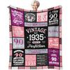 90th Birthday Gifts for Women Throw Blanket 60" X 50", 90 Year Old Birthday Gifts for Women, Woman 90th Birthday Gift Ideas, 90th Birthday Presents,