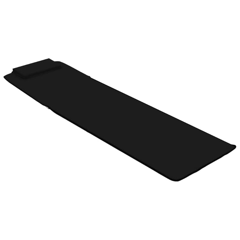 vidaXL Folding Beach Mat 2 Points Steel & Fabric Black