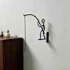 1/2Pcs Suspension Bracket Indoor Plant Hanging Rack with Go Fishing Printing Heavy-Duty Rust-Resistant Metal Wall Hook