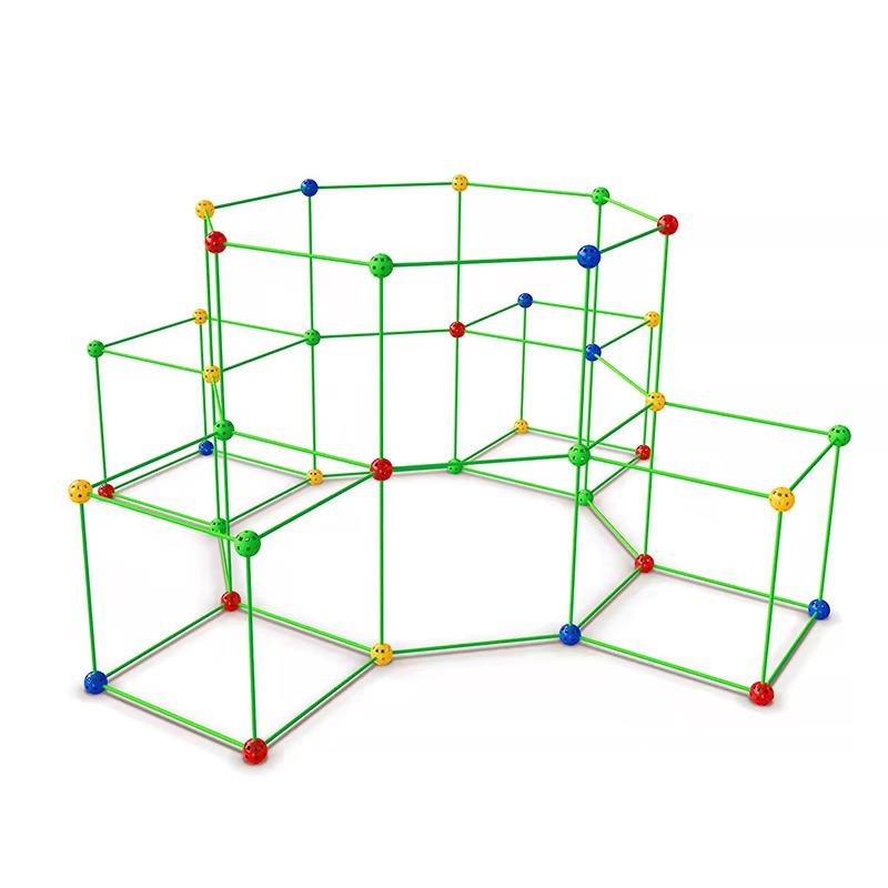 Children's DIY Bead and Building Blocks Creative Tent Fort Kit