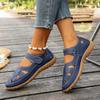 Non-slip Soft Leather Summer Single Shoes Fashion Round Toe Soft Sole Comfortable Casual Hollow Out Breathable Flats