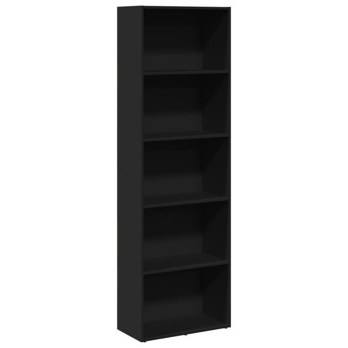 VidaXL Black Bookcase 60x30x189 Cm Engineered Wood, Shelf, Bookshelf, Book Support, Storage Cabinet, 857918