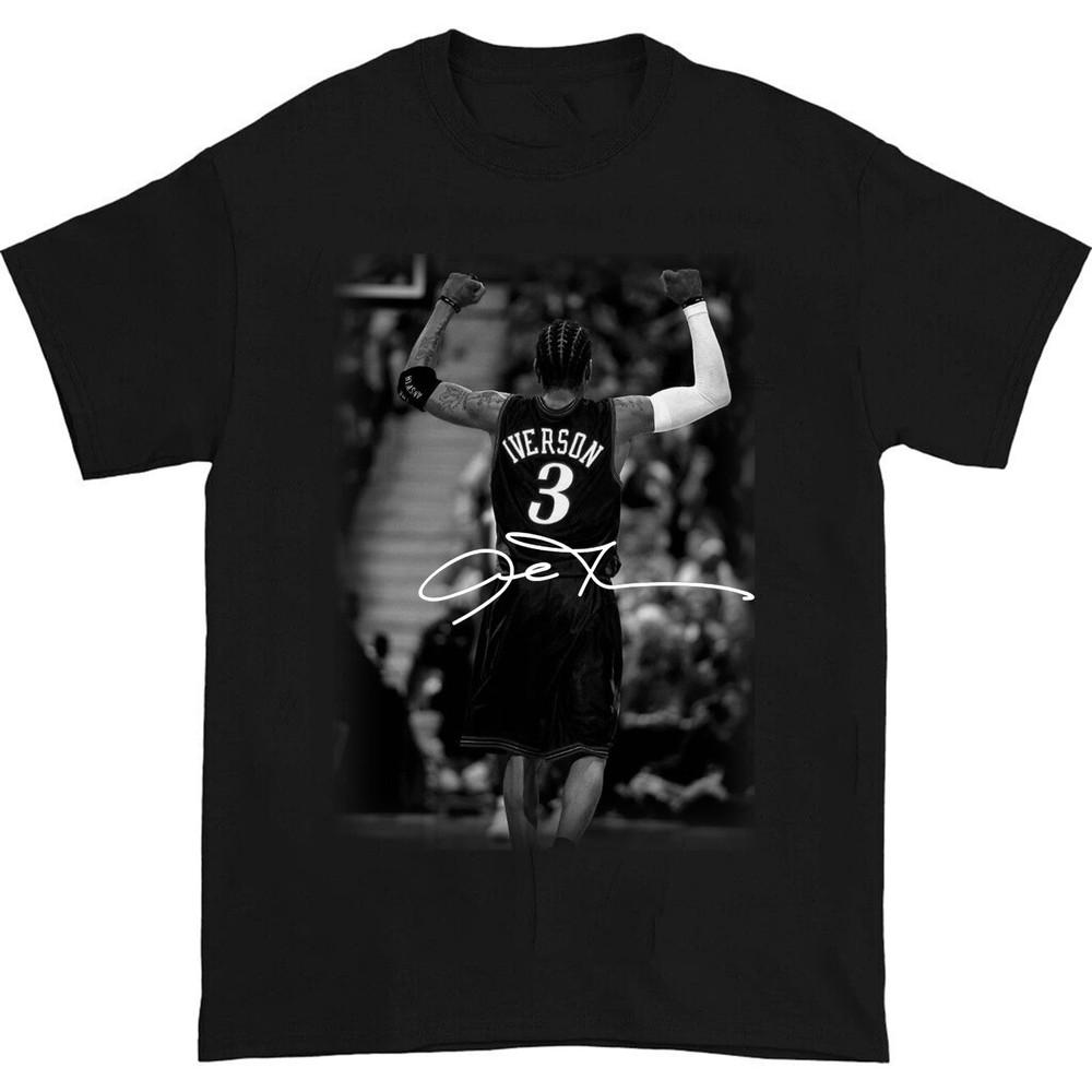 

New Allen Iverson Signed Cotton Black T- Shirt Gift All Size Unisex T-Shirt M