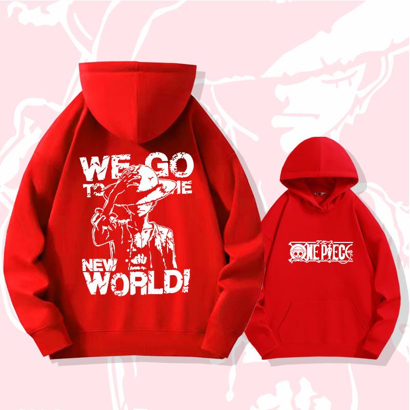 One Piece Luffy Men'S Women'S Hoodie Autumn Winter Long Sleeves Fleece Warm Sweatshirts Comfortable Oversized Hooded Pullover