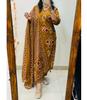 Indian Women Designer Cotton Printed Kurta Pant Duaptta Set Salwar Suit Party Wear Top Tunic