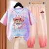 LBB Girls' Quick-drying Sports Set Summer Children's Fashionable Breathable Short-sleeved Ice Silk Set