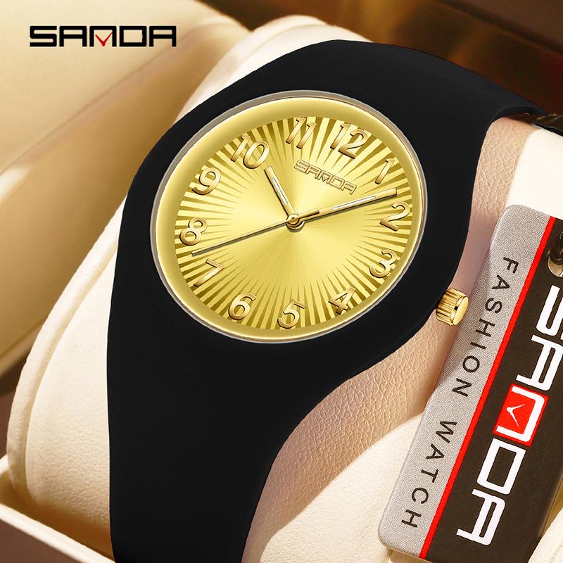 SANDA Lightweight Children's Luminous Waterproof Silicone Quartz Watch - New Model, Ideal for Exams and Casual Wear.