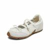Leather Inner Height Increase Mary Jane Shoes Women's Summer New Soft-soled Ballet Shoes Casual Versatile Cross Strap