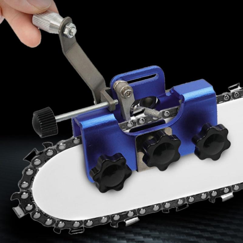 Easy Portable Chainsaw Sharpening Jig Aluminium Alloy Chainsaw Sharpener with Grinder Stones Chain Saw Drill Sharpen Tool