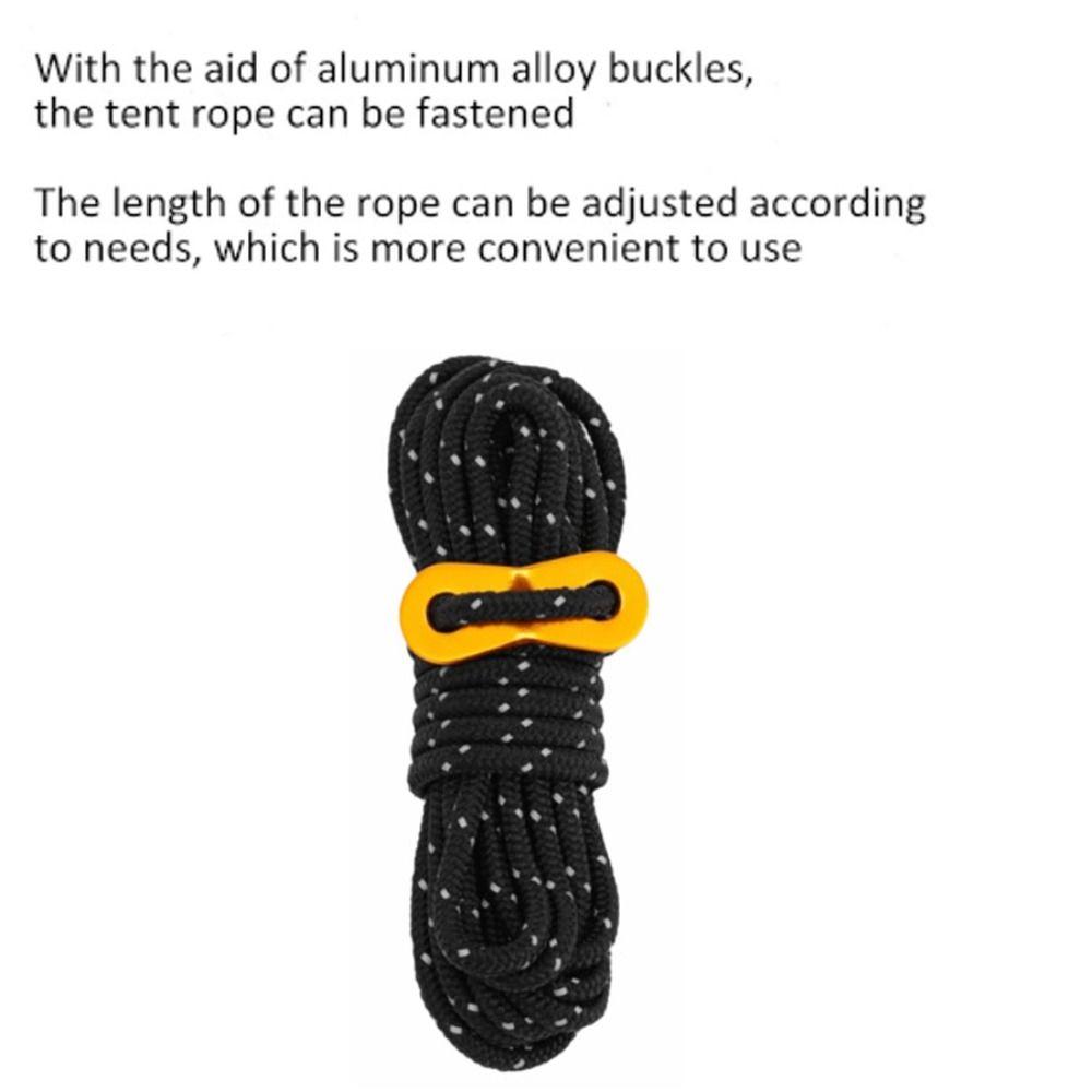 8 Pcs with Aluminum Alloy Buckle Tent Guide Ropes Polyester Guy Lines Guyline Tent Cord  Camping