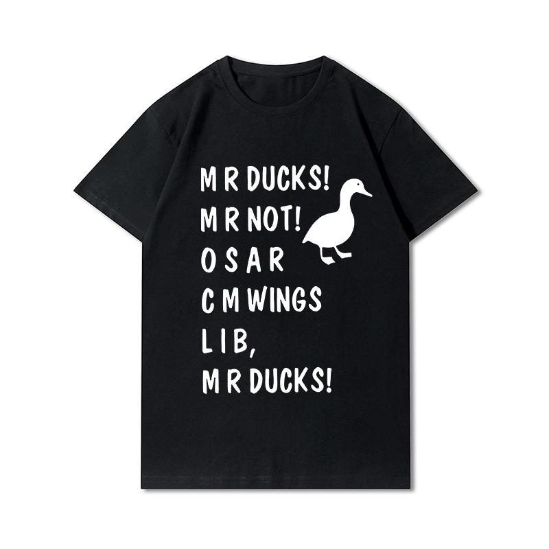 Letní trička větší velikosti pro ženy Whisling Duck Potištěné Neformální tričko s krátkým rukávem Topy 100% bavlna Oversize O Trička s výstřihem