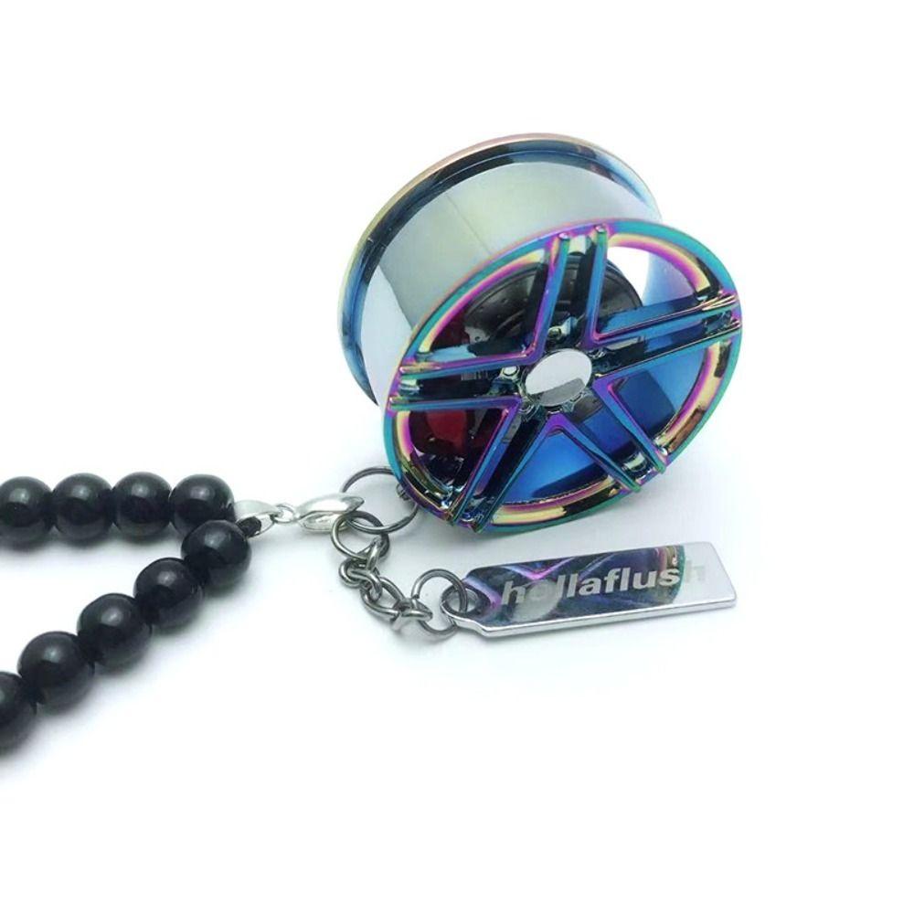 Hip-hop Car Wheel Hub Pendant Glossy Hanging Ornament Fashion Shock Absorber Chain Pendant  Auto
