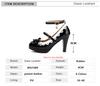 Fashion Women Ankle Strap Buckle High Heels Round Toe Heel Pumps Women Platform Pumps with Bow Party Wedding Shoes Chaussures De Femme