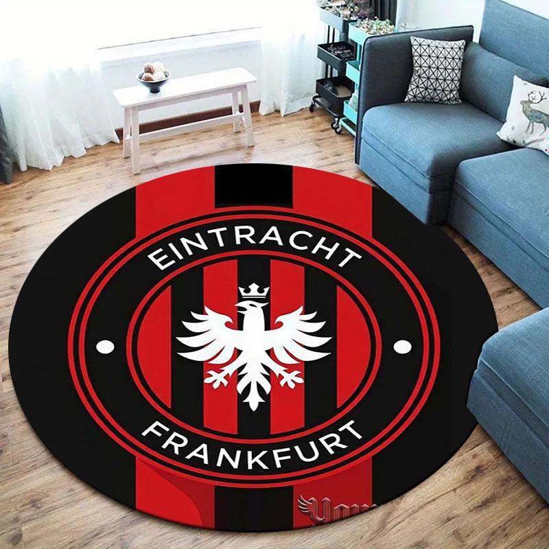 Eintracht Frankfurt Custom Name Round Area Rug,Carpet Rug for Living Room Bedroom Sofa Playroom Decor,Non-slip Floor Mat