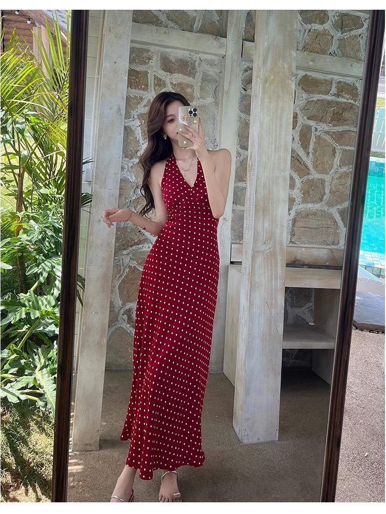 Cool Girl Polka Dot Backless Halter Dress - Summer 2026 L
