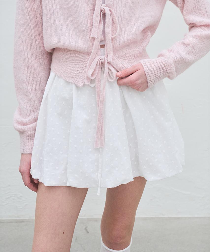 VEM.VER Pumpkin Cotton Mini Skirt_White