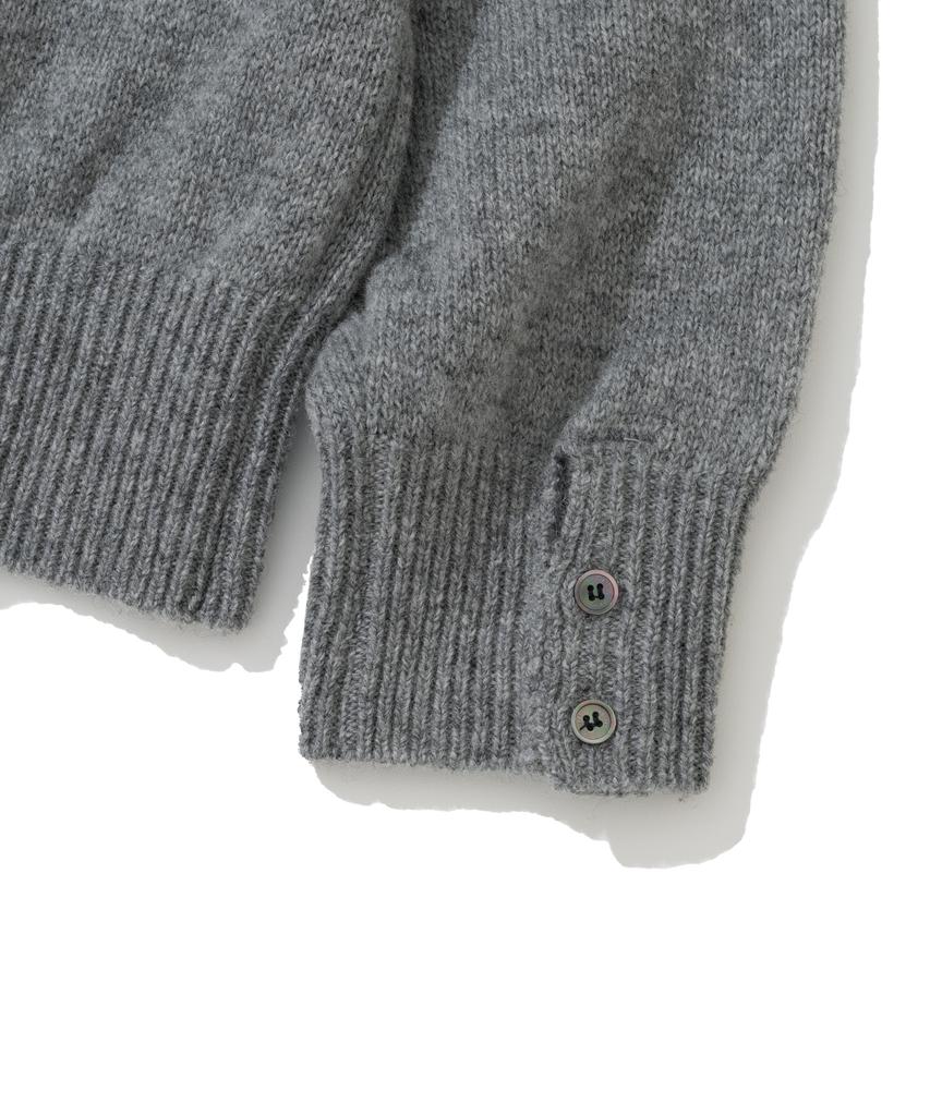 KNITTED Shaggy Dog 100% Wool Round Knit Grey