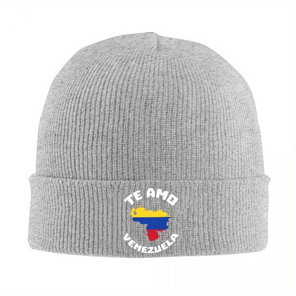I Love VZLA - Venezuela Heart Flag Venezuelan Knitted Hat Women's Unisex's Beanie Winter Hats Warm Cap