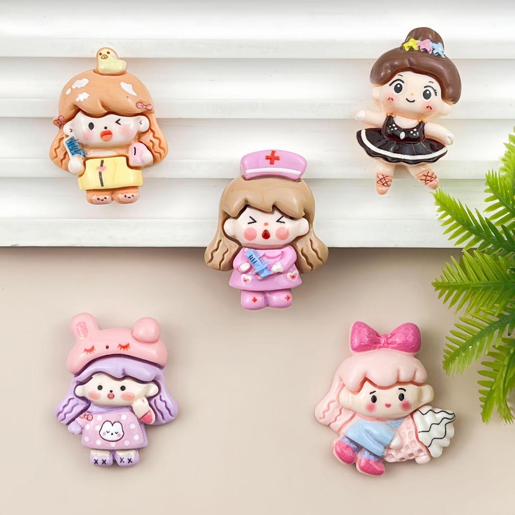 Dancing Girl Resin Accessories: Handmade Hair Clips, Phone Case Charms, Shoe Buckles, Fridge Magnets, Cup Stickers, Ornaments.