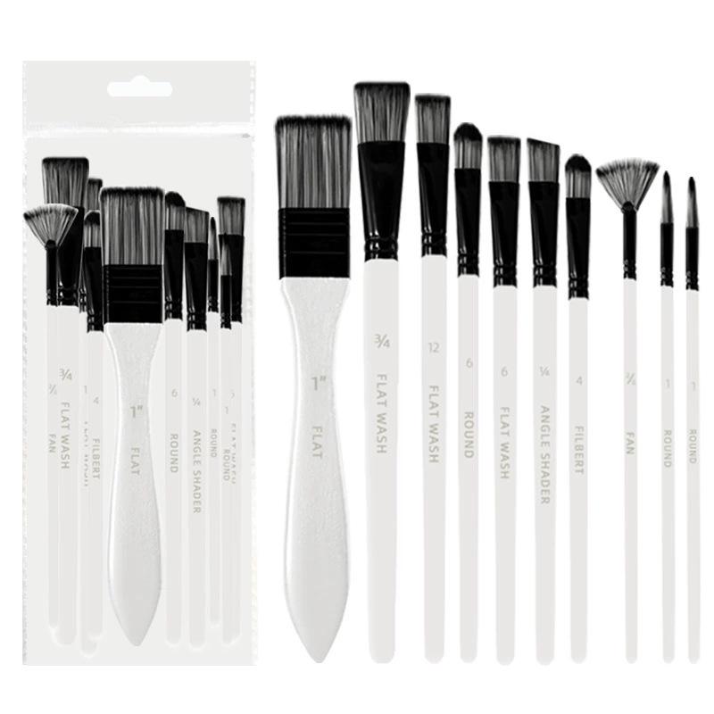 Children s Painting DIY Doodling Nylon Paintbrush Set - 10-Piece белый