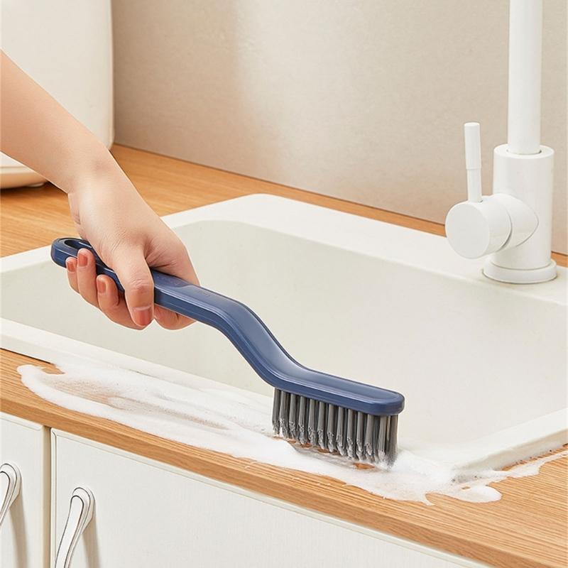 2PCS MultiFunctional Bathroom Floor Brush For Tight Corners Gaps Stubborn Dirt Removal With NonSlip Ergonomic Handle