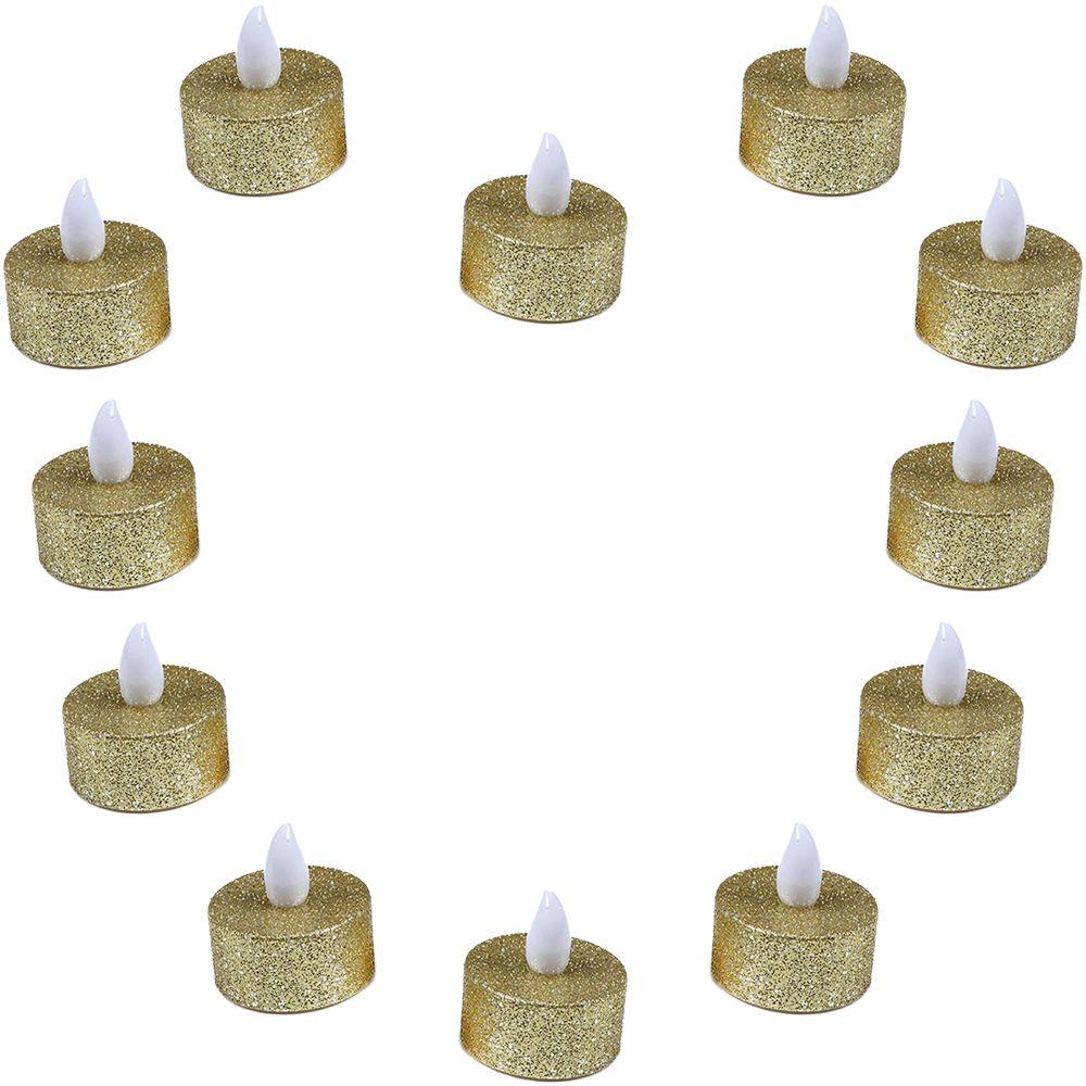 

Glitter Diwali Candles Halloween Ornament Home Decor Tea Lights Flameless Candles Candle LED Lamp золотой