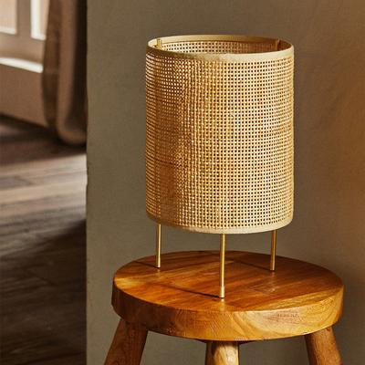 Rattan Art Handmade Desk Lamp Bedroom Study Bed Decoration Small Night Light Nordic Creativity Home Decor Bed Lamp
