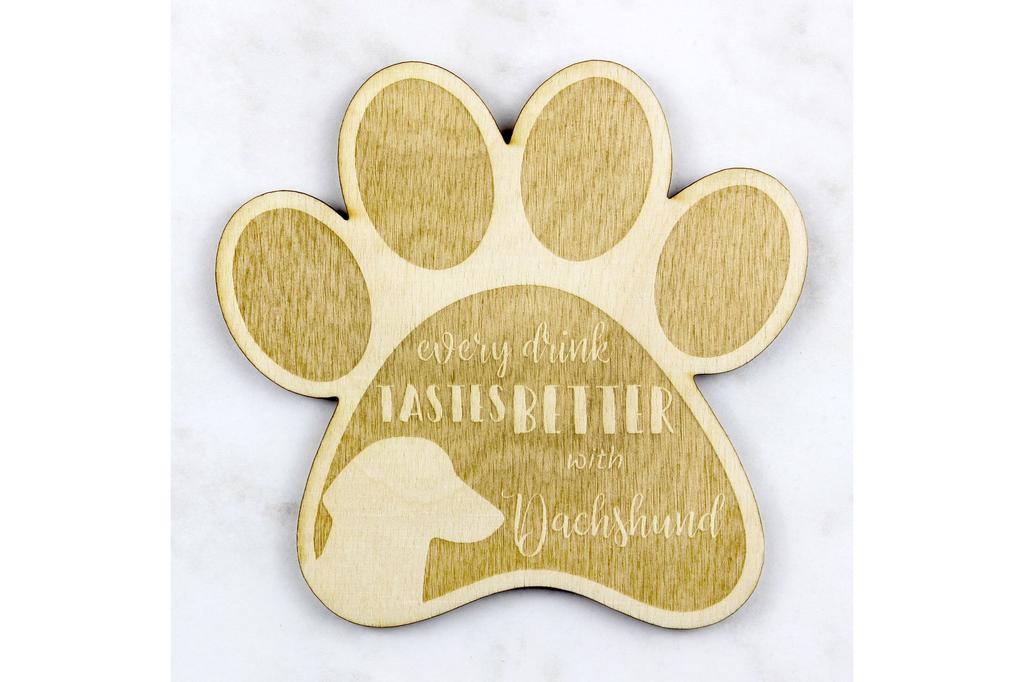 Dackel Kurzhaar, Wiener Hund, Dachshund - Tassenuntersetzer, gravierter Untersetzer mit Hund, Geschenk für Hundeliebhaber von der Marke Art-Dog