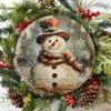 Snowman Tin Sign Vintage Metal Art 8x8 Inch Rustic Christmas Decor Indoor Outdoor Wall Decor for Home Cafe Garage