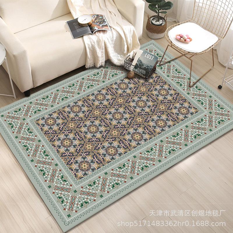 Retro Ethnic Style Carpet, Living Room Floor Mat Bosmia B & B Hotel Carpet Outdoor Tent Mat