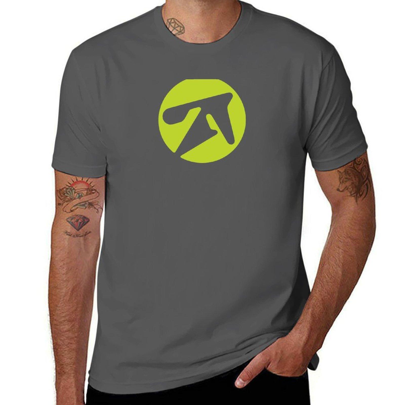 

aphex twin alternative style logo in green T-Shirt t shirt man plain cotton tshirt 100% T-Shirt 4XL