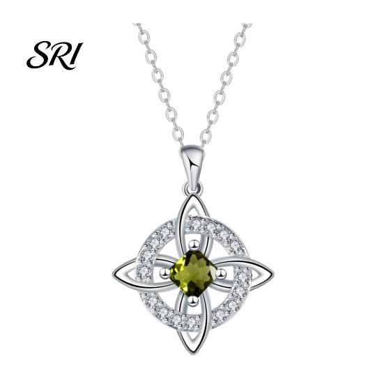 Witch Knot Necklace Celtic Witches Birthstone Sparkling Symbol Birth Month Stone Wiccan Spiritual Jewelry Gift for Women Mom Wife Girlfriend
