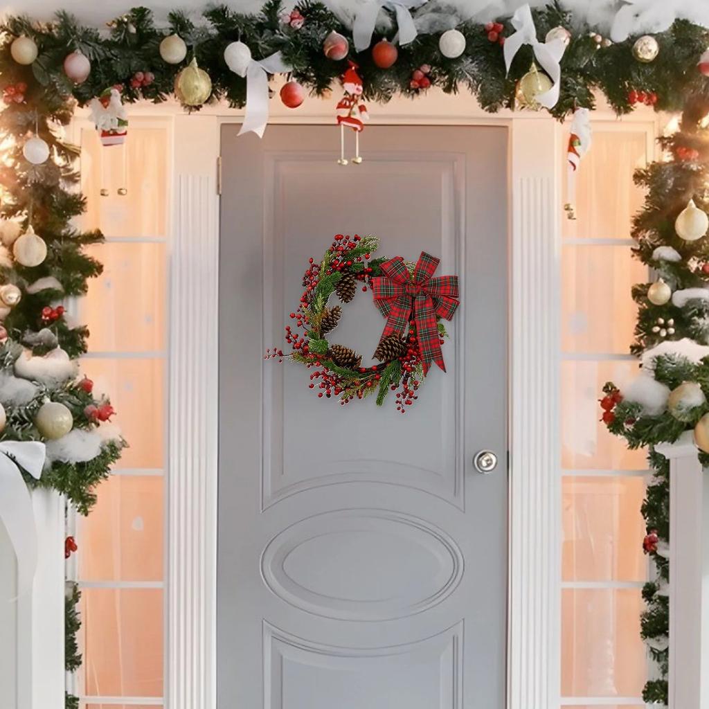 Christmas Plaid Ribbon Wired Edge Wrapping Ribbon Red Plaid Ribbon For Xmas Tree Decoration Floral Bows Craft Making,