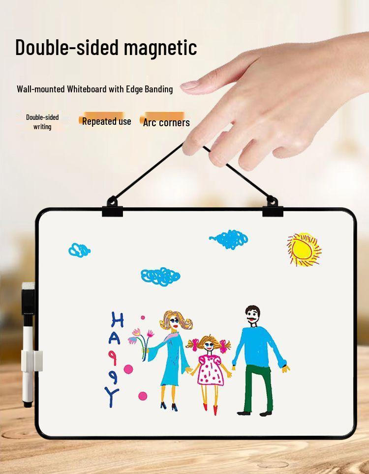 Wall-mounted Mini Double-sided Magnetic Children's Whiteboard - Erasable Writing and Drawing Blackboard