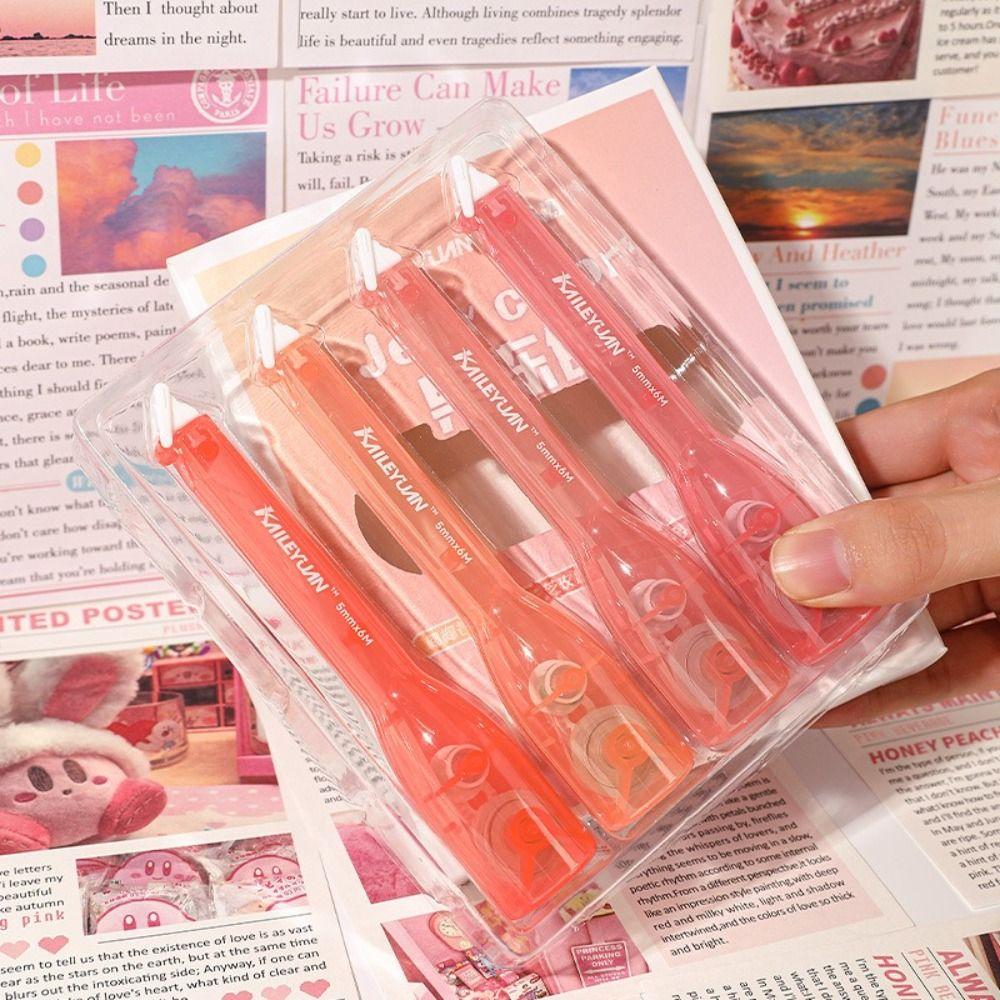 4PCS/Set Pen Shape Correction Tape Fresh Color Correction Stationery Correction Band  School Office
